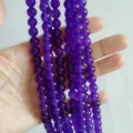 Stränge aus hochwertigen lila Chalcedon-Rundperlen für die DIY-Schmuckherstellung. - 6mm / Dunkellila