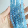 Transparente blaue Chalzedon-Rundperlen für DIY-Schmuckherstellung-Zubehör - 6mm / Seeblau