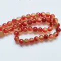 Transluzente bonbonfarbene Chalcedon-Rundperlen für die DIY-Schmuckherstellung - 6mm / Rot Gelb