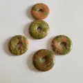 Natürlicher Unakit Donut Stein Perlen Anhänger DIY Schmuck Zubehör Halskette Armband - Unakit