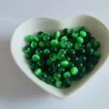6mm green cat eye beads half drilled loose stone round beads for diy jewelry making bracelet - Green Cat's Eye (Synthetic)
