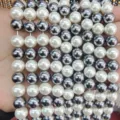 Por mayor cuentas de perlas de concha redondas sueltas hechas a mano DIY pulsera collar accesorios - Color Mixto 03