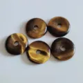Natürlicher Edelstein Tigerauge Donut Perlen Anhänger Set für DIY Schmuckherstellung 5Stk - Gelbes Tigerauge