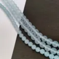 Hochwertige hellblaue Chalzedon-Rundperlen für DIY-Schmuck, lichtdurchlässige Bonbonfarben - 6mm / Hellblau