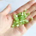 6mm Green Cat Eye Half Hole Loose Beads DIY Jewelry Accessories For Bracelet Making - Synthetic Fruit Green Cat Eye