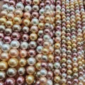 Abalorios de perlas de concha coloridas cuentas redondas sueltas para joyeria hecha a mano DIY. - Color Mixto 05