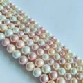 Cuentas de perlas de concha de colores redondas sueltas multicolor para joyeria artesanal DIY - Color Mixto 07