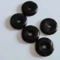 Schwarze Obsidian Donut Anhänger Perlen Edelstein Schmuck Zubehör Variantenelemente 5Stk - Obsidian