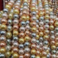 Cuentas sueltas perlas concha coloridas redondas DIY joyería hecha mano pulsera collar accesorios - Colores mezclados 09