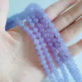 Lavendellila halbtransparente Chalcedon-Lose Perlen für die handgemachte Schmuckherstellung - 6mm / Lila
