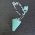 Natuurlijke groene kristal kegel slinger hanger edelsteen zeshoek sieraden ketting - Klein (16*15 mm) / Groene Aventurijn
