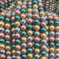 Cuentas sueltas redondas de perlas de concha coloridas para pulseras collares joyería de bricolaje. - Multicolor 15