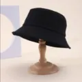 Classic black bucket hat for women men, pure cotton sun protection casual summer outdoor basin hat. - One Size / Black