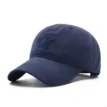 Dunkelblaue Baseballkappe im koreanischen Stil mit Sonnenblumenstickerei und weicher Krone. - Verstellbar / Marineblau