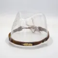 Handmade woven hat band with golden feather charm, retro ethnic style DIY hat accessory. - Brown Handmade Woven Band With Beads And Gold Feather Decor