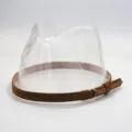 Brown hat belt band strap with metal ring buckle for DIY hat accessories decoration. - Brown Slim Faux Leather Suede Band With Metal Ring Buckle