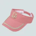 Detalle de visera con letras de diamantes de imitación D, borde de cristal rosa, verano. - Letra D / Rosa