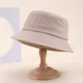 Classic plain cotton bucket hat for women men, casual sun protection outdoor fashion fisherman hat. - One Size / Khaki
