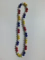 Handmade colorful Shamballa necklace featuring red blue yellow white rhinestone beads - Red Blue Yellow White
