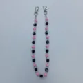 Pink dice and 8-ball beaded chain detail, stylish acrylic rhinestone pants chain and bag charm. - 7
