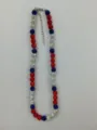 Red white blue rhinestone clay bead shamballa necklace baseball fan accessory jewelry - Red White Blue Extension Chain