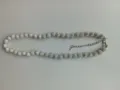 Sparkling white Shamballa necklace featuring rhinestone-encrusted disco balls jewelry - Pure White Extension Chain