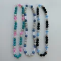 Rhinestone shamballa bead cross necklace colorful fashion jewelry for women daily party wear. - 10mm Beads, Approx 56 Beads, 54cm(21.25inch), 5 Rows / Random Color