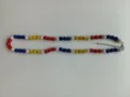 Multicolor Shamballa necklace with 12mm red blue yellow silver disco ball beads - Deluxe Multi-Color Mix