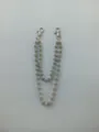 Double-layered 12mm rhinestone ball chain with silver clasps for jeans and bags - Style 1
