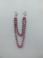 Close-up of sparkling pink rhinestone beaded chain featuring durable silver lobster clasps - Style 3