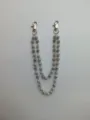 Detail view of 12mm rhinestone disco bead pants chain with silver lobster metal clasps - Style 14