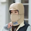 Winter warm trapper hat for women and men, fleece lined thick windproof earflap cap for outdoor ski. - Adjustable / Khaki