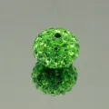 10mm green rhinestone polymer clay shamballa bead closeup detail view, sparkling crystal charm. - Green / 6mm