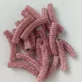 45mm rosa glitzer strass gebogene roehre perlen spacer fuer diy armband halskette schmuck - Hellrosa