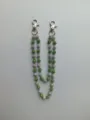 Double-layered 12mm green and silver disco ball bead chain with metal clasps - Style 22