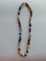 Multicolor 12mm Shamballa bead necklace featuring red, blue, and yellow rhinestone balls - Multi-Color Star Mix