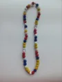 Handmade colorful Shamballa rhinestone bead necklace featuring white star spacer beads - Colored Star Style