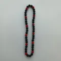 Black and red rhinestone bead necklace detail shot, sparkling shamballa style fashion jewelry. - 10mm Beads / Style 8