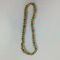 Colorful rhinestone clay bead necklace detail, sparkling crystal balls, elastic cord design. - 10mm Beads, Approx 56 Beads, 54cm(21.25inch), 5 Rows / Style 11