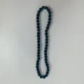 Detailed view of the dark blue rhinestone clay bead stretch necklace, showing closeup texture. - 10mm Beads, Approx 56 Beads, 54cm(21.25inch), 5 Rows / Style 12