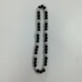 Detail view of black and white rhinestone shamballa bead necklace showcasing sparkling crystal texture. - 10mm Beads, Approx 56 Beads, 54cm(21.25inch), 5 Rows / Style 13