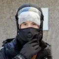 Winter warm cycling hat black set with windproof goggles face mask and gloves for men women - Hat With Goggles / Black