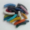 45mm Strass Ton Röhren Perlen bunte Shamballa Abstandsperlen für DIY Schmuckherstellung - 30 Farben Gemischt