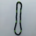 Black and green rhinestone ball necklace detail, sparkling bead fashion jewellery accessory. - 10mm Beads, Approx 56 Beads, 54cm(21.25inch), 5 Rows / Black and Green