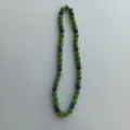 Detailed view of a green and purple rhinestone shamballa bead necklace, perfect for daily wear. - 10mm Beads, 54cm (5-Row Rhinestones) / Green and Purple Split (42)