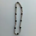 Shamballa rhinestone crystal beaded necklace featuring alternating black and clear paved balls. - Black White Combination (48) / 10mm Beads, Approx 56 Pcs, 54cm, 5 Rows / Black and White