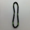 Black and green rhinestone clay bead necklace Shamballa style fashion jewelry accessory - 10mm Beads, Approx 56 Beads, 54cm(21.25inch), 5 Rows / Style 21