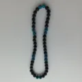 Black and blue rhinestone pave clay ball shamballa beaded necklace elastic hip hop jewelry style - 10mm Beads, Approx 56 Beads, 54cm (21.25inch), 6 Rows of Rhinestones / Style 25