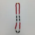 Colorful clay rhinestone shamballa bead necklace with red silver and black crystal elements - 10mm Beads, Approx 56 Beads, 54cm(21.25inch), 5 Rows / Style 42