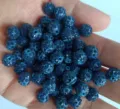 8mm Blue Clay Rhinestone Shamballa Beads Pave Disco Ball Jewelry Making DIY Craft Parts - Ink Blue
